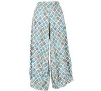 GURU SHOP Knöchellange Palazzohose, Weite Boho Sommerhose, 7/8 Hosenrock - Blau, Damen, Synthetisch, Size:S