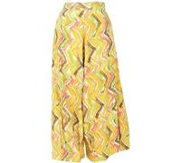 GURU SHOP Knöchellange Palazzohose, Weite Boho Sommerhose, 7/8 Hosenrock - Gelb, Damen, Size:L