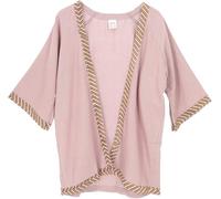GURU SHOP Kurzer Kimono, Boho Cardigan, Offener Baumwoll Kimono - Rosenholz, Damen, Baumwolle