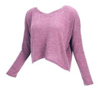 GURU SHOP Kurzer Pullover, Boho Feinstrick Shirt - Altrosa, Damen, Baumwolle, Size:M