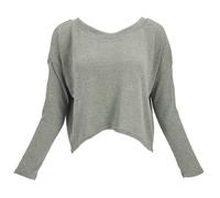 GURU SHOP Kurzer Pullover, Boho Feinstrick Shirt - Olivgrün, Damen, Baumwolle, Size:XL