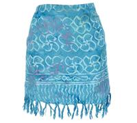 GURU SHOP Kurzer Wickelrock mit Fransen, Strandrock - Türkis, Damen, Synthetisch