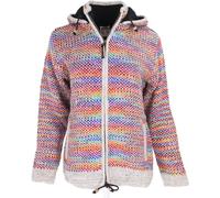 GURU SHOP Kuschelige gefütterte Strickjacke aus Schafwolle, Unisex | Fleece gefüttert, abnehmbare Kapuze, geräumige Taschen, fair gehandelt in Nepal