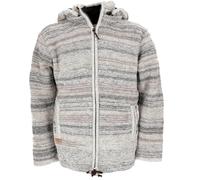 GURU SHOP Kuschelige Gefütterte Unisex Strickjacke, Mellierte Wolljacke Nepal Jacke - Modell 10, Herren, Size:XXL