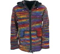 GURU SHOP Kuschelige Gefütterte Unisex Strickjacke, Mellierte Wolljacke Nepal Jacke - Modell 13, Damen, Wolle, Size:XL
