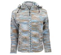 GURU SHOP Kuschelige Strickjacke mit Natürlichem Baumwollfutter, Wolljacke, Nepaljacke - Batik Blau/braun, Herren, Wolle, Size:M