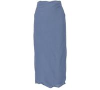 GURU SHOP Langer Wickelrock, Strandrock, Sommerrock - Blau, Damen, Synthetisch