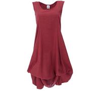 GURU SHOP Langes Wandelbares Sommerkleid, Boho Maxikleid - Rot, Damen, Size:M