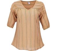 GURU SHOP Leichte Baumwollbluse, gestreifte Boho Schlupfbluse, Cider, XL