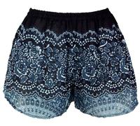GURU SHOP Leichte Pantys, Print Shorts - Schwarz/blau, Damen, Synthetisch