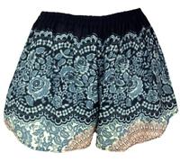 GURU SHOP Leichte Pantys, Print Shorts - Schwarz, Damen, Synthetisch