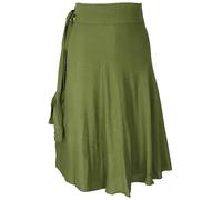 GURU SHOP Leichter Wickelrock, Boho Sommerrock - Lemon, Damen, Synthetisch