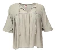 GURU SHOP Luftige Boho Bluse, Maxibluse mit Spitze - Helles Salbei, Damen