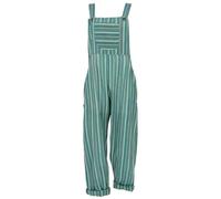 GURU SHOP Luftige Latzhose, Gestreifter Ethno Style Boho Oversize Einteiler, Sommer Overall - Grün, Damen, Size:M