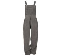 GURU SHOP Luftige Latzhose, Gestreifter Ethno Style Boho Oversize Einteiler, Sommer Overall - Schwarz/braun, Damen, Size:S