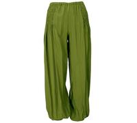 GURU SHOP Luftige Muckhose, Boho Pluderhose, Pumphose - Lemon, Damen, Synthetisch, Size:S/M