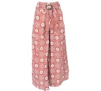 GURU SHOP Luftige Sommerhose mit Kokosschnalle, Boho Palazzohose, Weite Baumwollhose - Rot, Damen, Size:M