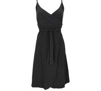 GURU SHOP Minikleid aus Bio-Baumwolle, Wickelkleid, Sommerkleid - Schwarz, Damen, Size:L