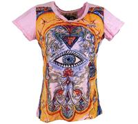 GURU SHOP Mirror Damen T-Shirt - Fatima Rosa, Size:L