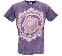 GURU SHOP Mirror Herren T-Shirt, Yoga Shirt - Turtle Mandala/Plum, Size:XL