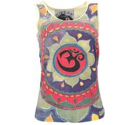 GURU SHOP Mirror Tank Top, Yoga-Top - Mandala OM/gelb, Damen, Size:S