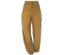 GURU SHOP Muckhose, Aladinhose mit Breitem Bund - Mustard, Damen, Baumwolle, Size:L