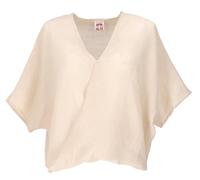 GURU SHOP Musselin Boho Bluse, Oversize Baumwollbluse, Maxibluse - Sand, Damen