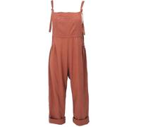 GURU SHOP Natürliche Boho Latzhose, Sommerlatzhose, Luftiger Jumpsuit - Rost, Damen, Size:S
