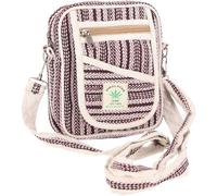 GURU SHOP Natürliche Schultertasche aus Hanf und Baumwolle, Unisex, Boho | Geräumiges Hauptfach, Reißverschlussfächer, umweltfreundliches Material, ideal für Alltag und Reisen.