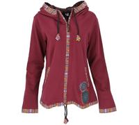 GURU SHOP Nepal Ethno Jacke, Bestickte Boho Jacke - Bordeauxrot, Damen, Size:S