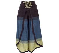 GURU SHOP Palazzohose, Boho Hosenrock, Orienthose, Sommerhose - Petrol/Lemon, Damen, Baumwolle, Size:M