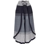 GURU SHOP Palazzohose, Boho Hosenrock, Orienthose, Sommerhose - Schwarz/grau, Damen, Baumwolle, Size:XL