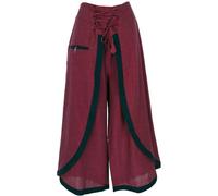 GURU SHOP Palazzohose, Boho Hosenrock, Orienthose, Sommerhose - Weinrot, Damen, Baumwolle, Size:L