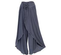 GURU SHOP Palazzohose, Boho Hosenrock, Sommerhose - Graublau, Damen