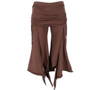 GURU SHOP Palazzohose, Hippie Schlaghose mit Hüftschmeichler - Coffee, Damen, Baumwolle, Size:M/L