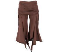 GURU SHOP Palazzohose, Hippie Schlaghose mit Hüftschmeichler - Coffee, Damen, Size:S/M