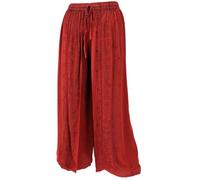 GURU SHOP Palazzohose, Langer Boho Hosenrock, Orienthose, Bestickte Sommerhose - Rot, Damen, Synthetisch