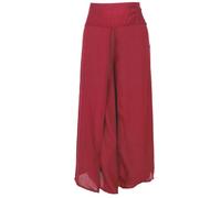 GURU SHOP Palazzohose, Offene Boho Sommerhose, Hosenrock - Rot, Damen