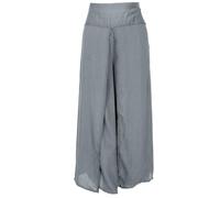 GURU SHOP Palazzohose, Offene Boho Sommerhose, Hosenrock - Silbergrau, Damen, Synthetisch