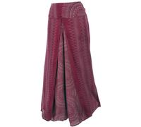 GURU SHOP Palazzohose, Offene Boho Sommerhose, Hosenrock- Weinrot, Damen
