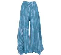 GURU SHOP Palazzohose, Offene Boho Sommerhose, Luftiger Batik Hosenrock - Taubenblau, Damen, Synthetisch