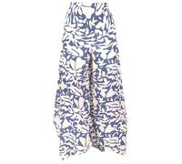 GURU SHOP Palazzohose, Weite Bedruckte Boho Sommerhose, Weiter Hosenrock - Blau/weiß, Damen, Size:L