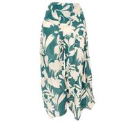 GURU SHOP Palazzohose, Weite Bedruckte Sommerhose, Weiter Hosenrock, Grün/Elfenbein, Synthetisch, Size:L (40)