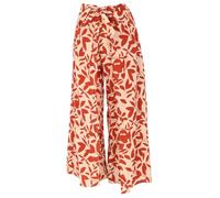 GURU SHOP Palazzohose, Weite Boho Sommerhose, Baumwoll Hosenrock - Rost/beige, Damen, Size:S/M