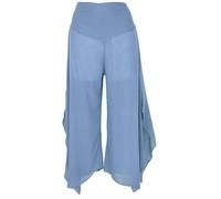 GURU SHOP Palazzohose, Weite Boho Sommerhose, Weiter Hosenrock - Blau, Damen, Size:S
