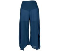 GURU SHOP Palazzohose, Weite Boho Sommerhose, Weiter Hosenrock - Petrol, Damen, Size:L