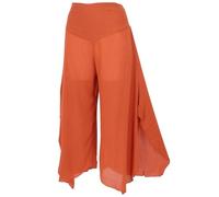 GURU SHOP Palazzohose, Weite Boho Sommerhose, Weiter Hosenrock - Rostorange, Damen, Size:L
