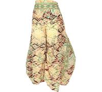 GURU SHOP Palazzohose, Weite Sommerhose, Petrol/bunt, Synthetisch, Size:S (36)