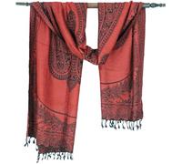 GURU SHOP Pashmina-Viskose Schal, Indische Boho Stola mit Paisley Muster | Wunderbar weicher Schal, beidseitig tragbar, vielseitig einsetzbar, unisex, 100% Viskose, perfektes Accessoire.