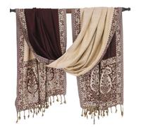 GURU SHOP Pashmina Viskose Schal/Stola mit Paisley Muster, Unisex, weich | Seidig weicher Schal, beidseitig tragbar, verschiedene Farbigkeit, 100% Viskose, vielseitig kombinierbar.